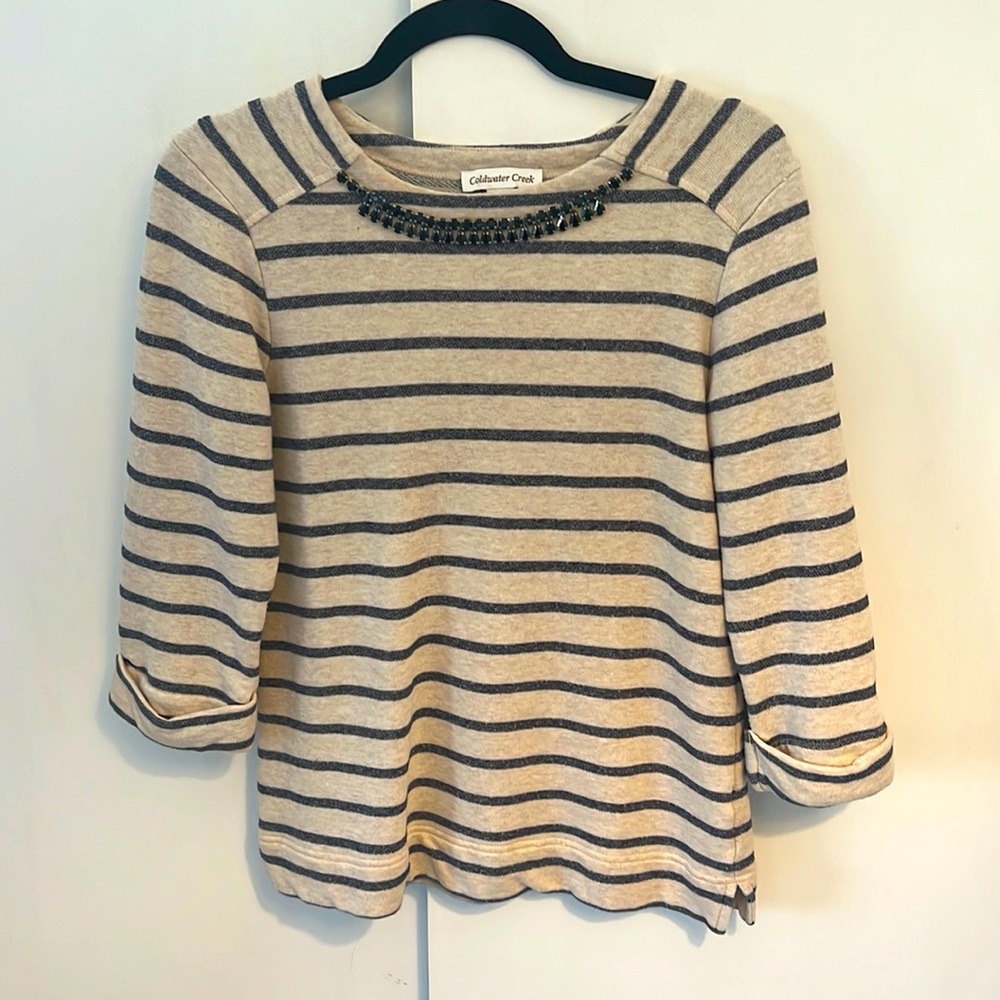 Coldwater Creek striped sweatshirt